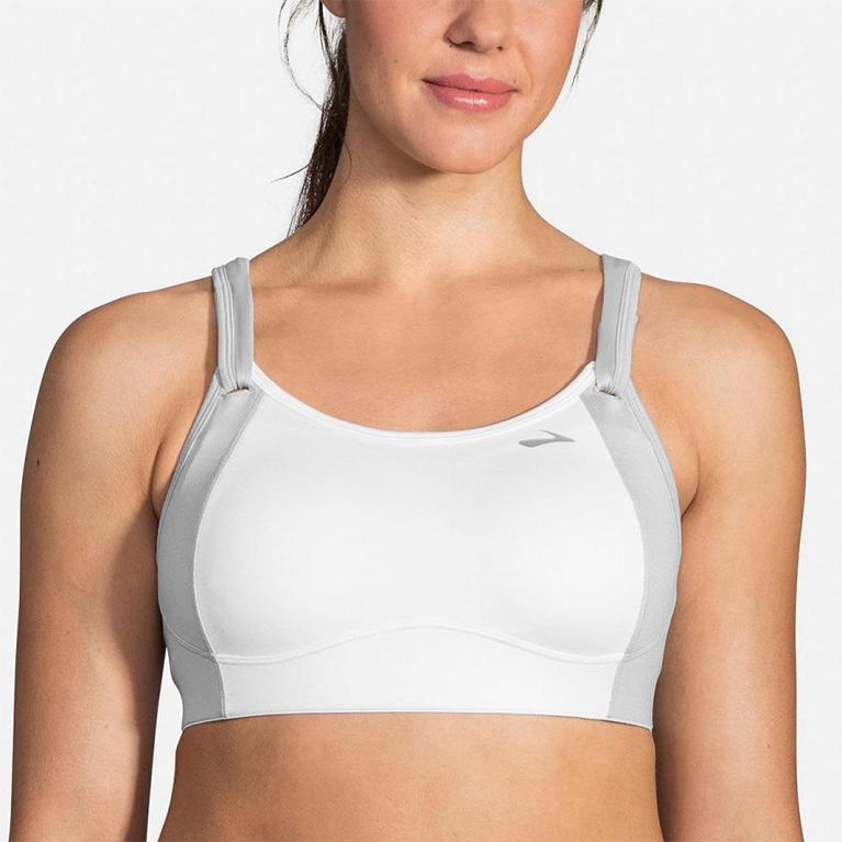 Brooks Fiona Sports Womens Running Bra - White - Indonesia (RDWC-47598)